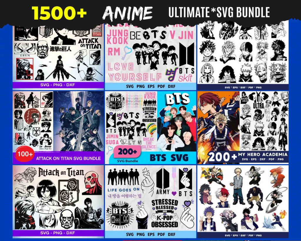 Anime Svg bundle, Anime girl svg, Cartoon girl (1096930)