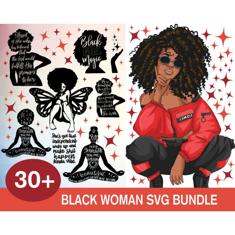 30+ BLACK WOMAN SVG Bundle