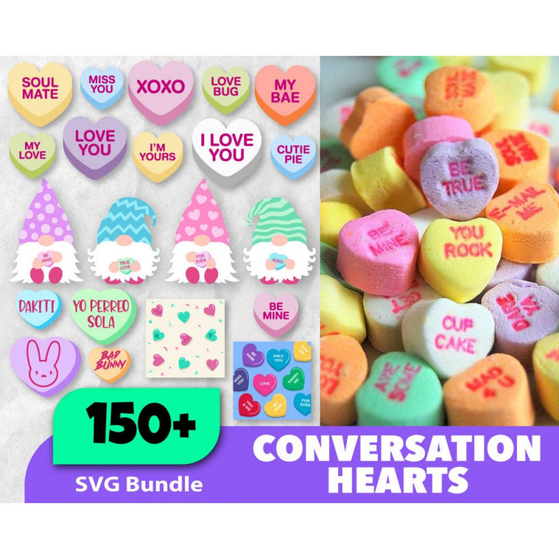 150+ Conversation hearts svg bundle