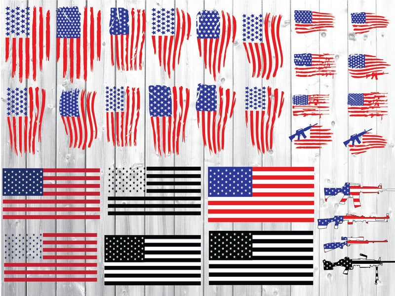150+ American Flag SVG Bundle