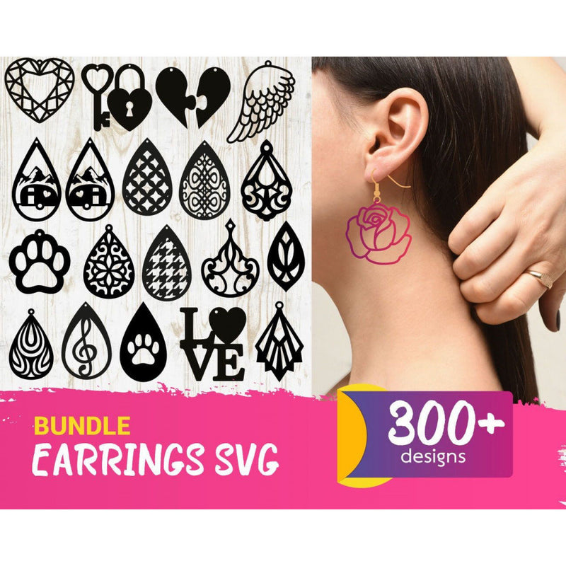 300+ EARRINGS BUNDLE SVG