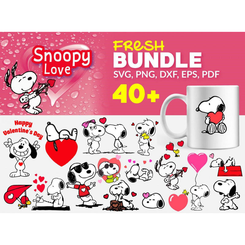 40+ SNOOPY LOVE SVG bundle