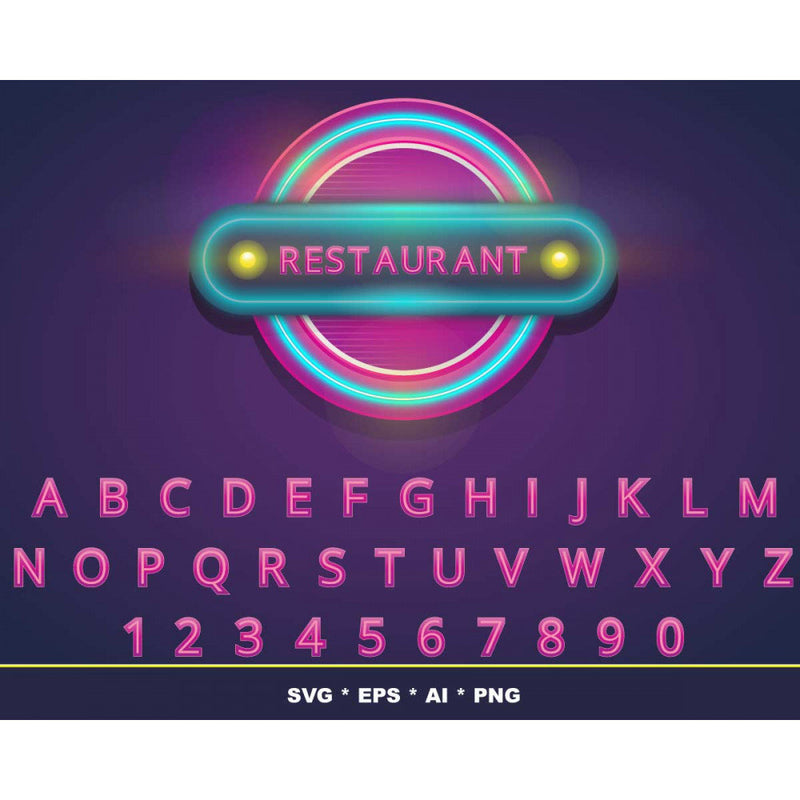100+ Bar neon style signs svg bunlle