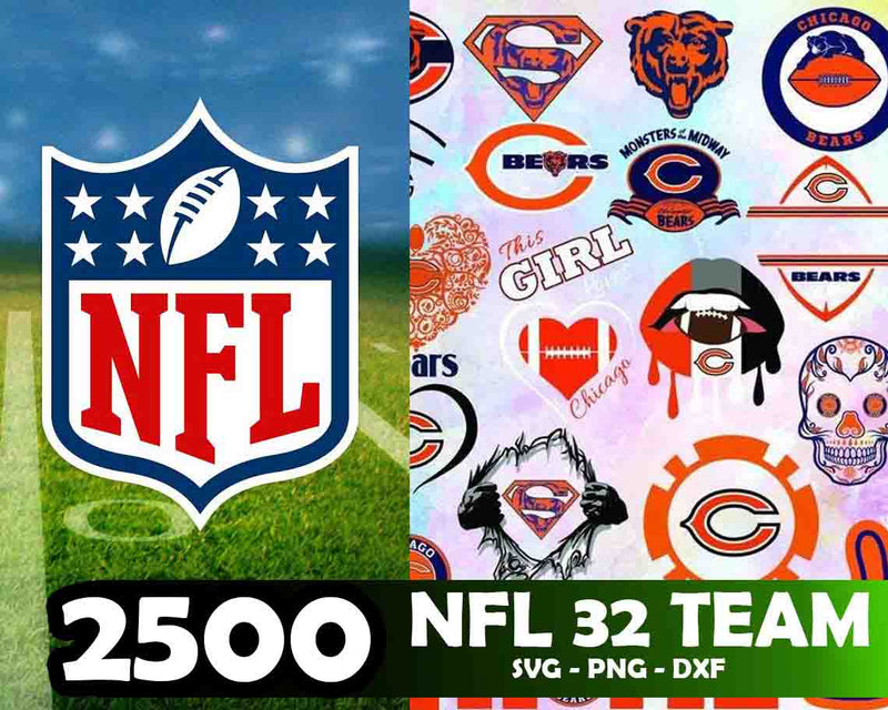 2500+ NFL Teams SVG Bundle