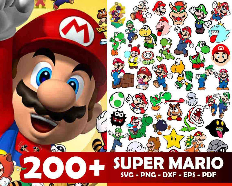 200+ Super Mario SVG Bundle
