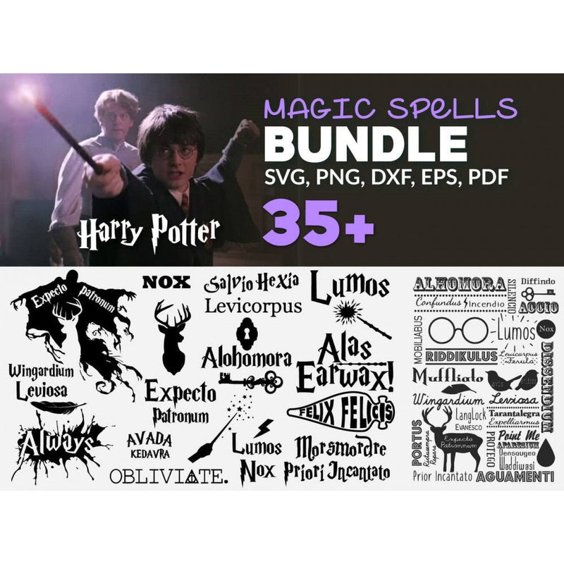 35+ Harry Potter Magic Spells svg bundle