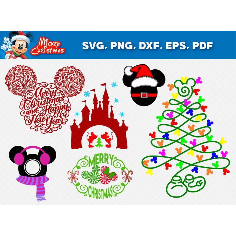 Christmas disney 58+ Svg Png Pdf, mickey christmas, Instant Download, Cricut