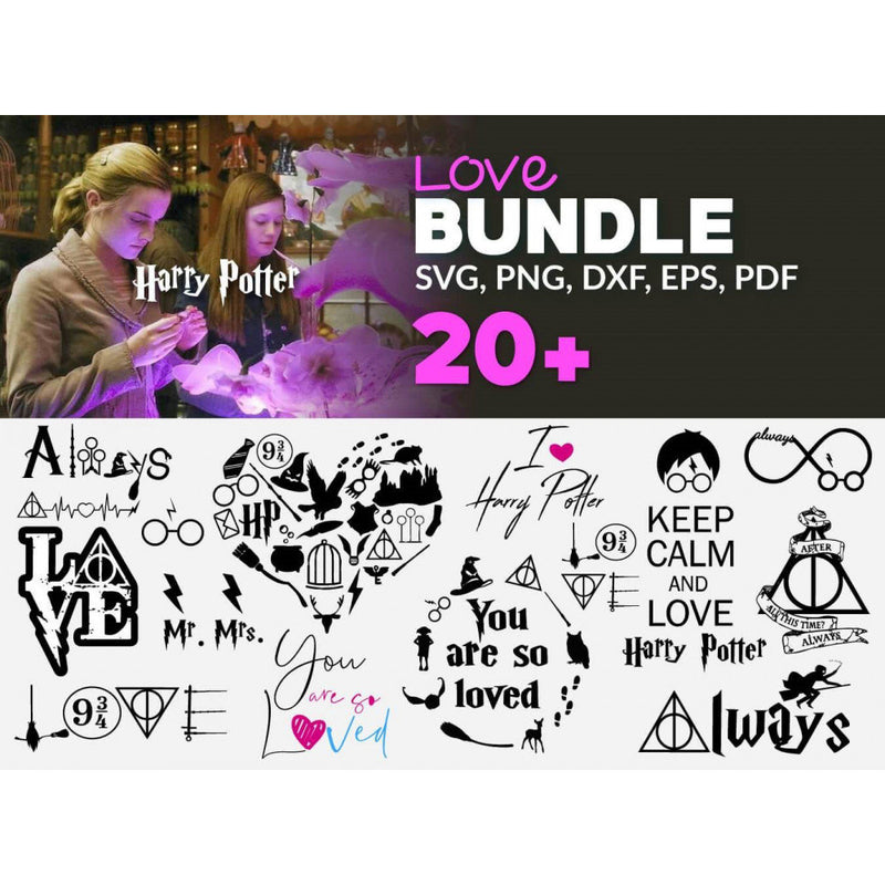 20+ HARRY Potter love svg bundle