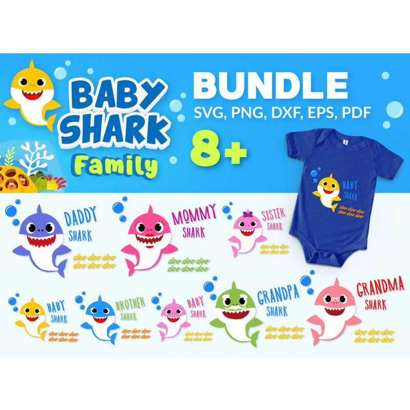 8+ Shark family svg bundle