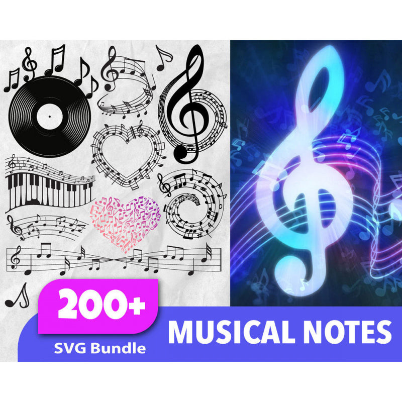 200+ Musical notes svg bundle