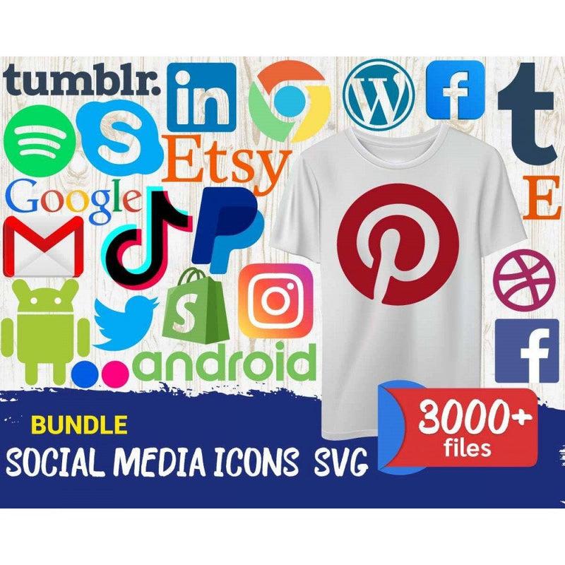 3000+ Social media svg bundle